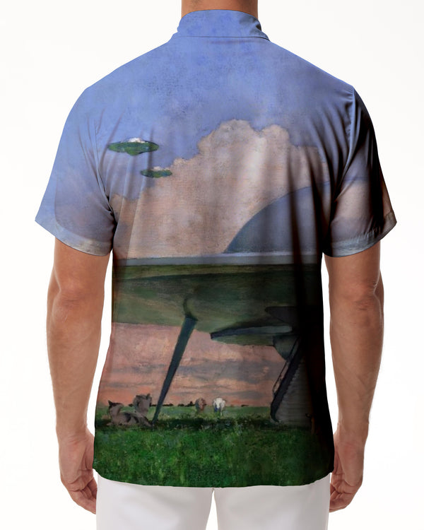 
Alien Spaceship Men's Hawaiian Shirt Short Sleeve Button-Up Tropical Shirt Casual Summer Beach Shirt Fashion Comfortable Breathable
                