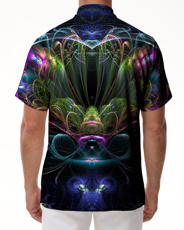
Abstract color print abstract geometric men's casual Hawaiian button beachwear short sleeve shirt
                