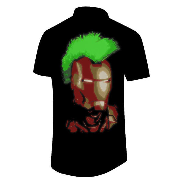 
American cartoon character Hawaii button-down short sleeve lapel pocket fashion men's casual collar loose fashion tops short sleeve shirt
                