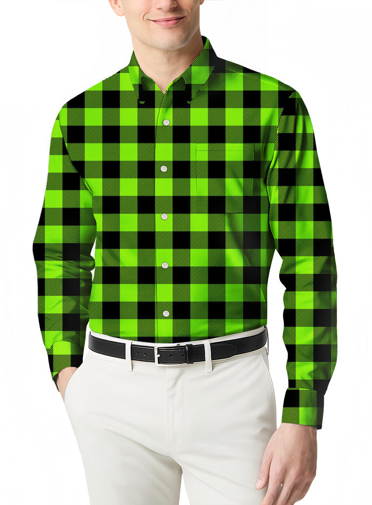 Classic Fit Men's Flannel Plaid Shirt with Long Sleeves