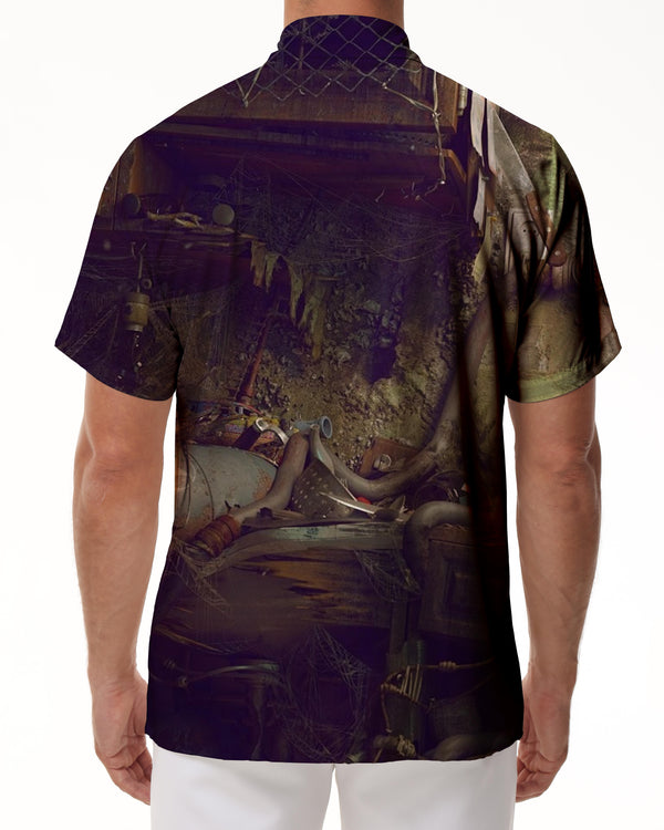 
Men's Summer Casual Digital Print Tropical Hawaiian Casual Button-Up Short Sleeve Shirt
                
