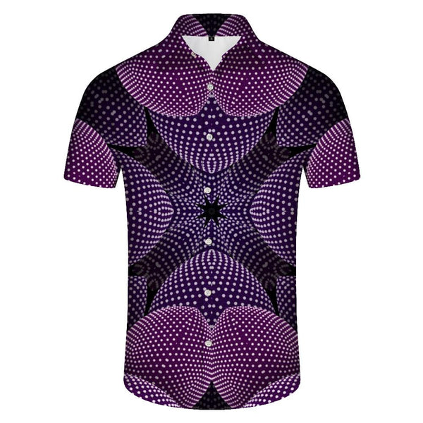 
Multi-geometric print casual shirts men's art street fashion shirts summer retro shirts
                