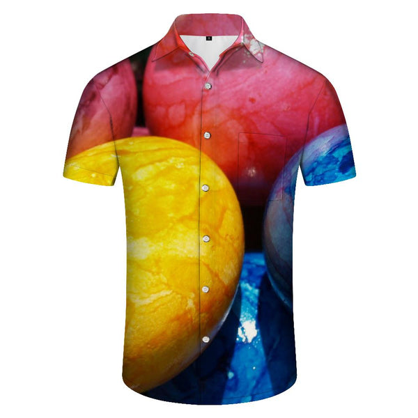 
Funny Egg Print Hawaiian Casual Loose Mens Easter Shirt Short Sleeve Button Shirt Perfect for Easter Gifts
                