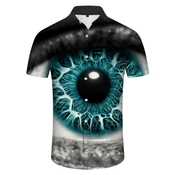 
Magic Evil Eye Psychedelic Summer Tops Men's Casual Button-Down Shirt Short Sleeve Shirt Hawaiian Button Pocket Short Sleeve Shirt Fashion Style
                