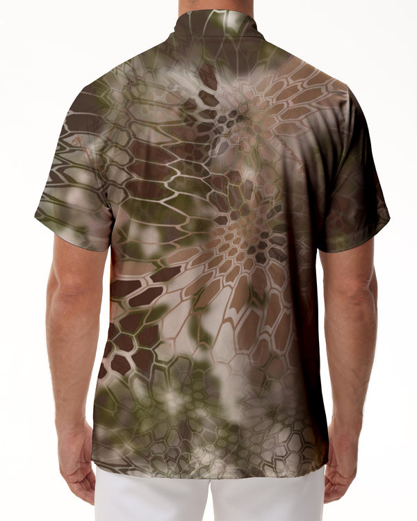 
Brown Snakeskin Style Mens Casual Hawaiian Comfort Breathable Covert Camouflage Hunting and Fishing Shirt
                