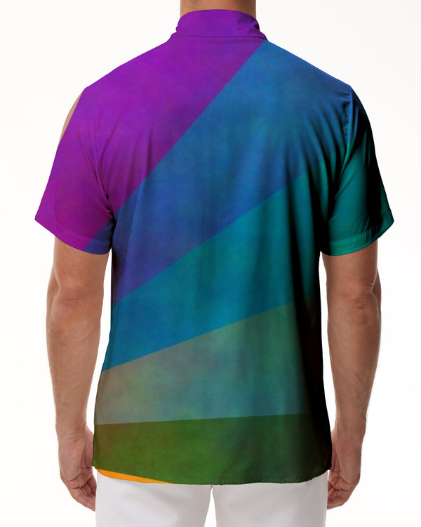 
Bangladesh Rainbow Flag Mens Short Sleeve Shirt Casual Button Shirt Summer Tops with Pocket Button
                