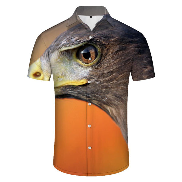 
Eagle Print Men's Shirt - Casual Short Sleeve Button Beach Tropical Shirt Fashion Summer
                