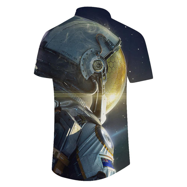
Fantasy cool clothing print pattern astronaut with rain forest four seasons summer trend short-sleeved shirt top men's casual loose daily street outdoor fishing short-sleeved shirt tropical
                