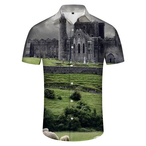 
Qatar fashion personality men's summer travel button shirt casual short sleeve Xiawei 3d print pattern
                