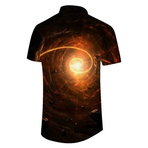 
Shiny Sky Printed Men's Short Sleeve Loose Casual Shirt Holiday Beach Summer Tops with Pockets
                