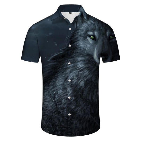 
Dark Grey Mens Street Print Hawaiian Button Shirt Short Sleeve Beachwear Summer Breathable
                