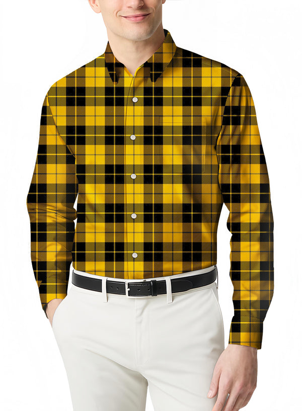 Men's Classic Flannel Casual Slim Fit Plaid Long Sleeve Shirt