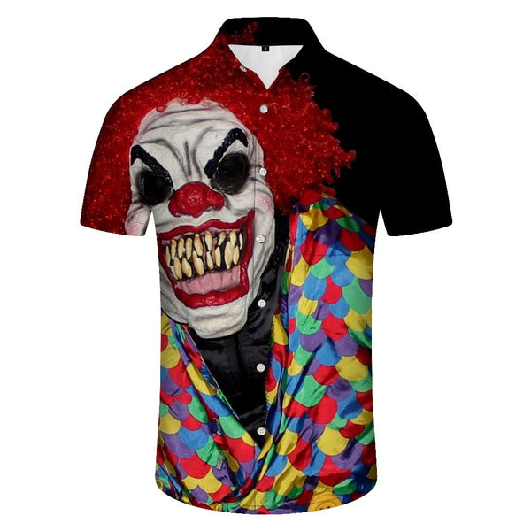 
Mask Clown Fashion Abstract Personalized Men's Button Hawaiian Shirt Summer Beach Shirt Printed Shirt Short Sleeve
                