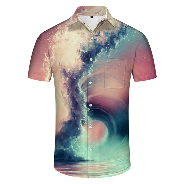 
Casual Men Colorful Style 3D Printed Button Shirt Sea Tornado Pattern Short Sleeve Pocket Shirt Tropical Hawaiiii
                