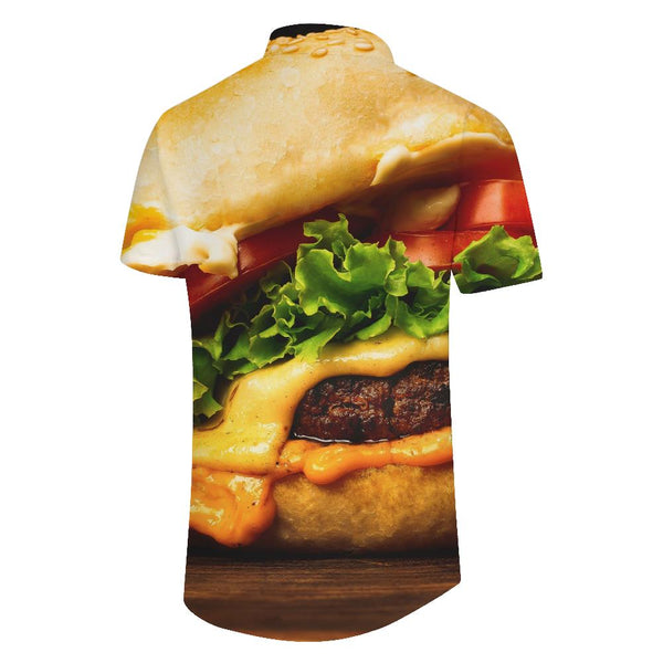 
Delicious Thousand Layer Burger Men's Fun Printed Short Sleeve Shirt 3D Digital Print Pattern Hawaiian Tropical Beach Shirt Seaside Short Sleeve Summer
                