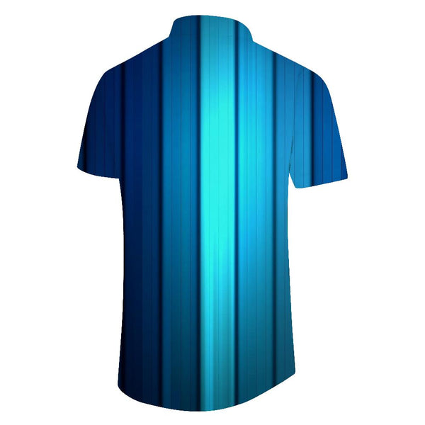 
Clothing short-sleeved shirt blue casual short-sleeved shirt button Hawaiian pocket lapel men's collar top beach clothing new
                
