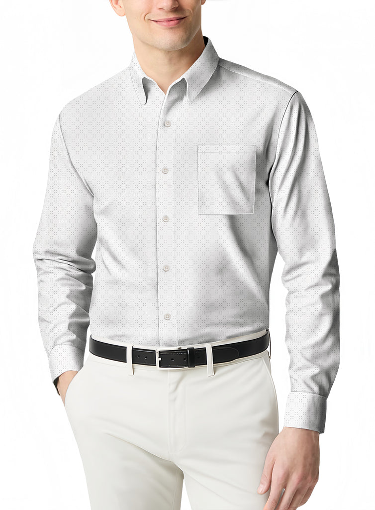 Men's Micro Print Polo Shirt a Summer Essential with a Stylish Vibe