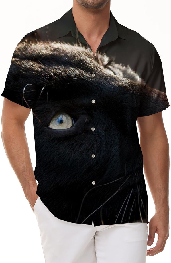 
Black Panther Cool Men's Short Sleeve Shirt Casual Button Hawaiian Shirt Button 3D Digital Printing Top
                