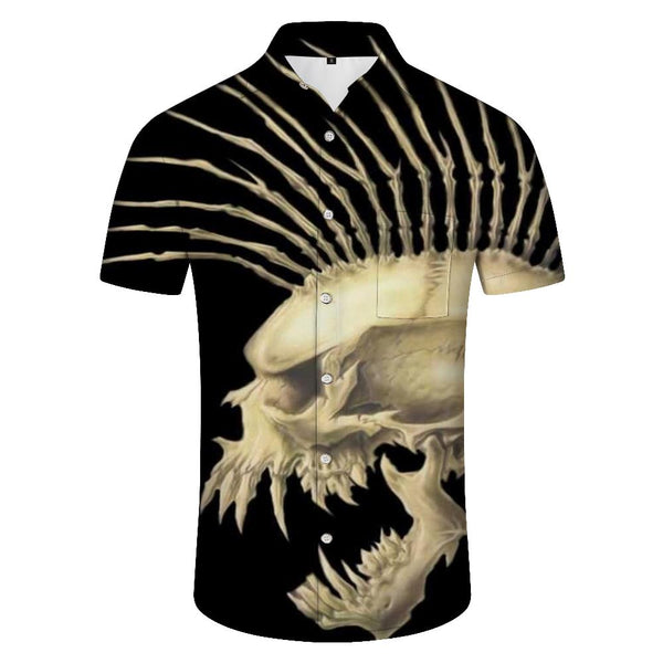 
Cool Skull Men's Hawaiian Shirt Retro Short Sleeve Button-Up Beach Tropical Floral Summer Party Vacation Shirt
                