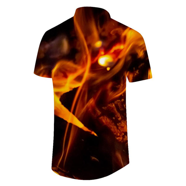 
Match jumping flickering flame men's casual short-sleeved loose shirt vacation beach Hawaiian tropical four seasons shirt short sleeves
                