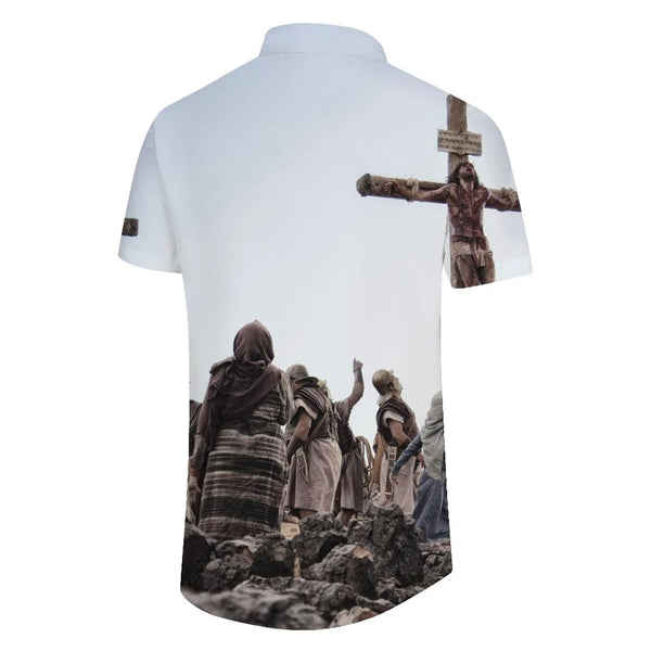 
Cross Jesus Men's Fashion Short Sleeve Printed 3D Shirt Hawaiian Beach Summer Tropical Four Seasons Hip Hop Shirt
                