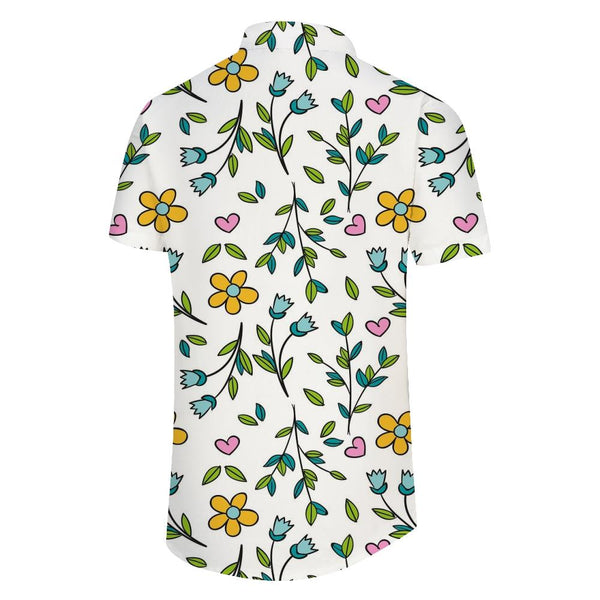 
Spring Floral Pattern Hawaiian Shirt Mens Beach Shirt Mens Short Sleeve Button Fashion Top
                