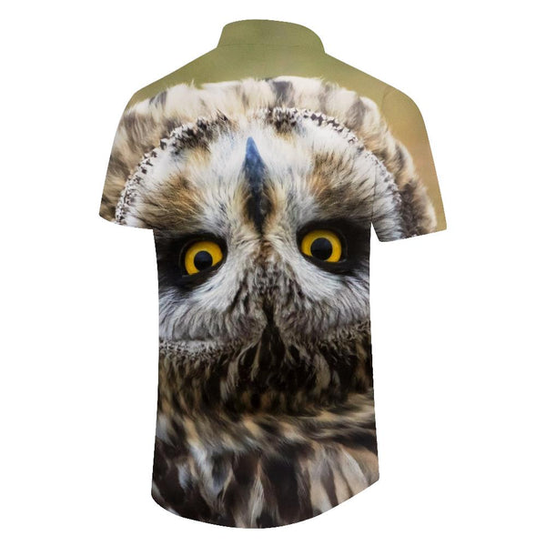 
Hawaiian Button Short Sleeve Animal Owl Men's Vintage Collar Shirt Loose Casual Button Shirt Short Sleeve Holiday Beach
                