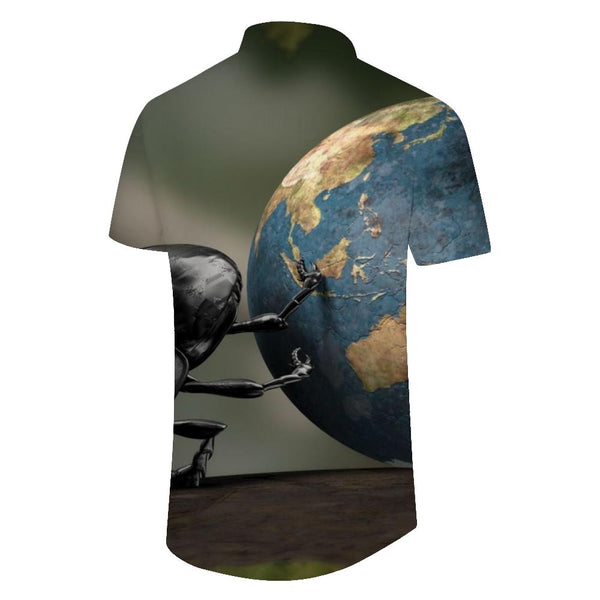 
Earth Model Bugs Casual Buttons Personalized Art Men's Casual Short Sleeve Shirt Hawaii Four Seasons Daily Travel Short Sleeve Shirt Vacation
                