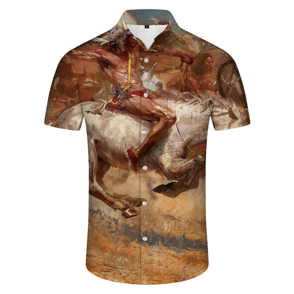 
Art Oil Painting Men's Fashion Hawaiian Shirt Casual 3D Character Printed Shirt Summer Loose Short Sleeve Top Trend Lapel Button Beach Shirt
                
