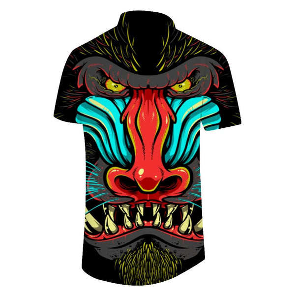 
Monster Gorilla Men's Casual Short Sleeve Loose Short Sleeve Shirt Hawaiian Button Lapel Short Sleeve Shirt Pocket
                