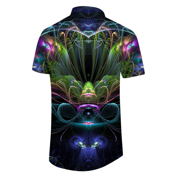 
Abstract color print abstract geometric men's casual Hawaiian button beachwear short sleeve shirt
                