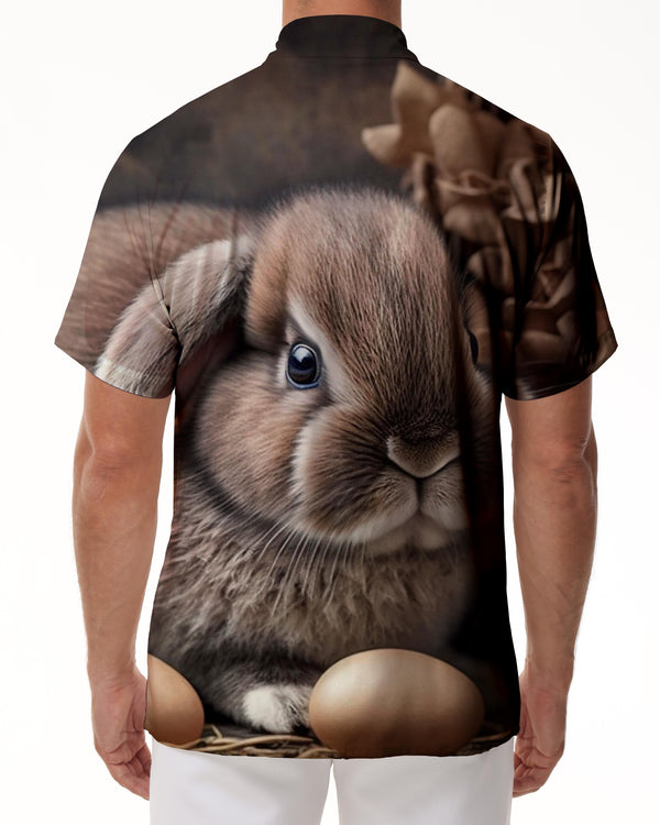 
Men's Casual Loose Hawaiian Shirt Cute Bunny Short Sleeve Button Lapel Beach Shirt Tropical Vacation Beach Shirt
                
