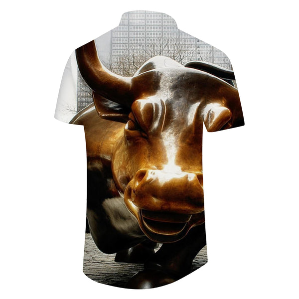 
Elegant Bullhead Men's Short Sleeve Shirt Casual Button Shirt Tops Summer Light Beach Shirt
                