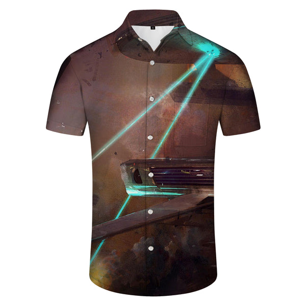 
Fighter Aurora Button Lapel Men's Shirt Short Sleeve Casual Shirt Summer Shirt Beach Shirt Hawaiian Printed Clothing Casual Tops Summer Clothing Men
                