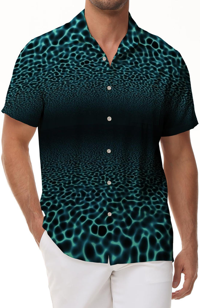 Tranquil Underwater Scenery Print Hawaiian Shirt Trendy Tropical Summer Outfit - Mens Vintage Beachwear