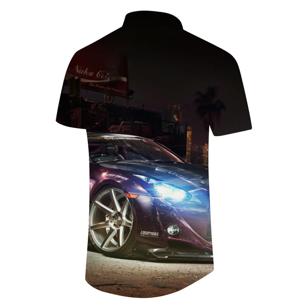 
Hawaiian shirt Retro sports car pattern summer short-sleeved shirt 3d print lapel button shirt casual vacation
                