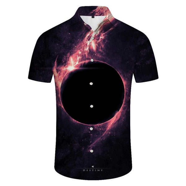 
Summer Space Galaxy 3D Printed Men's Casual Loose Black Hole Earth Short Sleeve Fashion Street Clothes
                