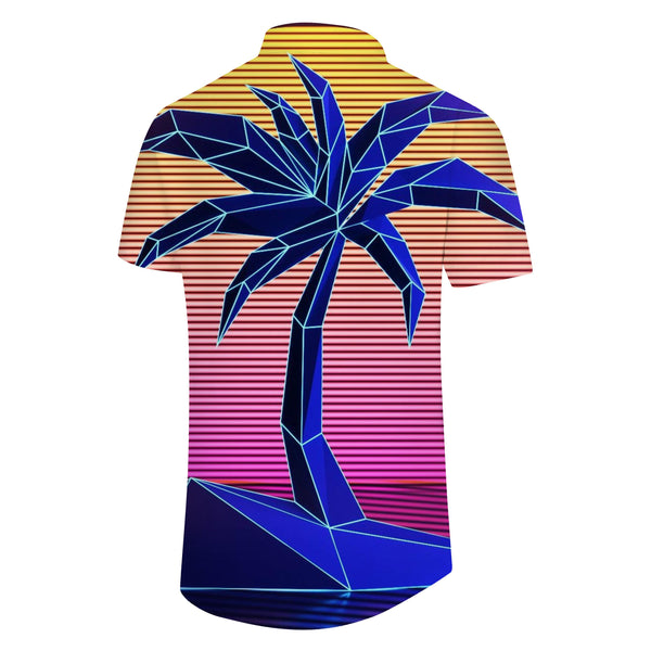 
Lapel men's casual beach coconut tree style shirt short sleeve new tropical Hawaiian shirt casual vacation seaside fashion shirt button
                