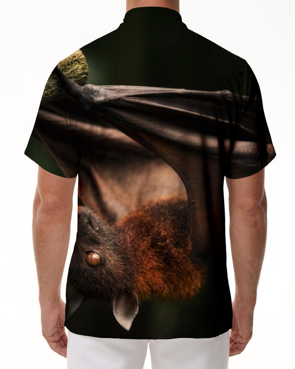 
Wild flying bat 3d digital printing Hawaiian tropical casual fashion men's trendy short-sleeved shirt comfortable and breathable
                