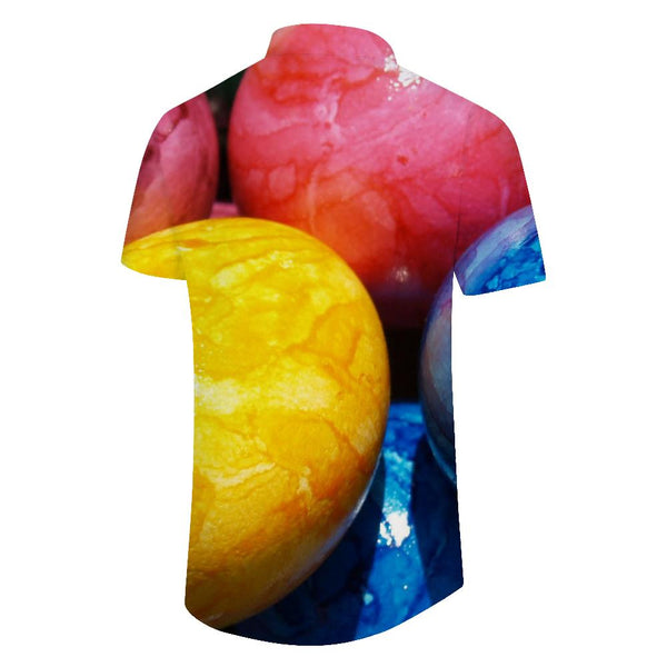 
Funny Egg Print Hawaiian Casual Loose Mens Easter Shirt Short Sleeve Button Shirt Perfect for Easter Gifts
                