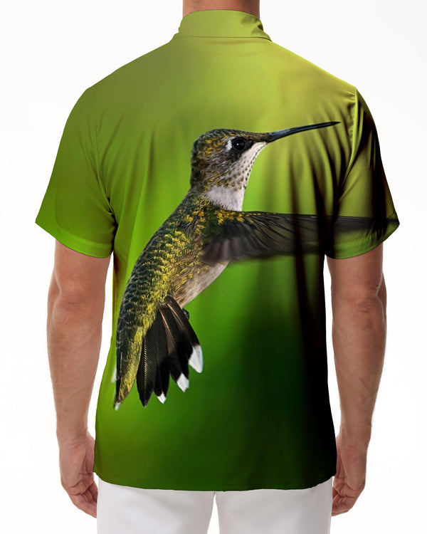 
Bird Green Men's Casual Hawaiian Shirt Loose Short Sleeve Button Shirt Digital Printing Comfortable Fashion Style Seaside
                