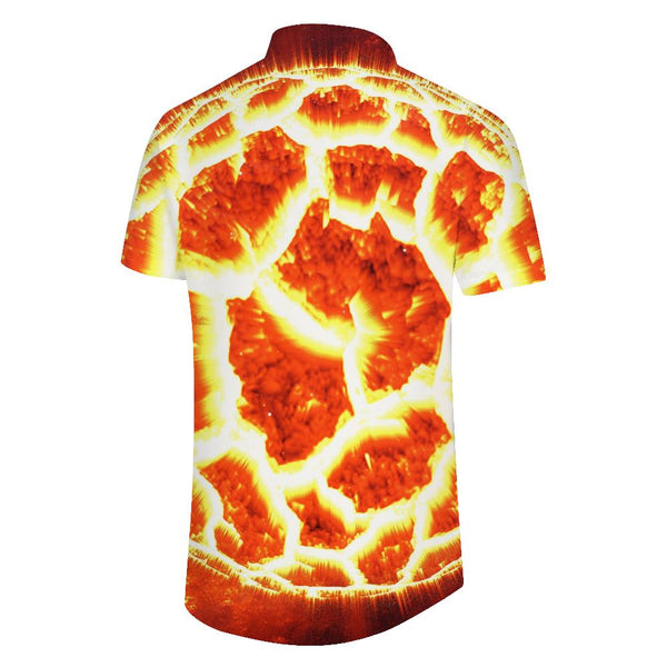 
Oversized Fireball Fashion Fun Men's Casual Short Sleeve Button Shirt Summer Hawaiian Shirt
                