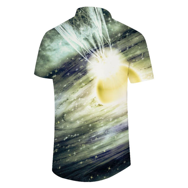 
Surreal Fantasy Art Space Nature Galaxy Beach Short Sleeve Cropped Hawaiian Shirt Button Down Summer Shirt for Men
                