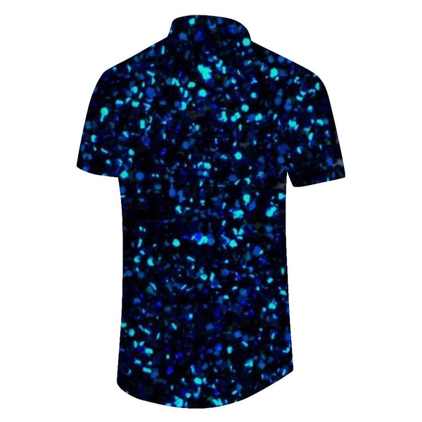 
Mixed Color Shiny Hawaiian Tropical Four Seasons Print Pattern Men's 3D Digital Print Short Sleeve Button Shirt
                
