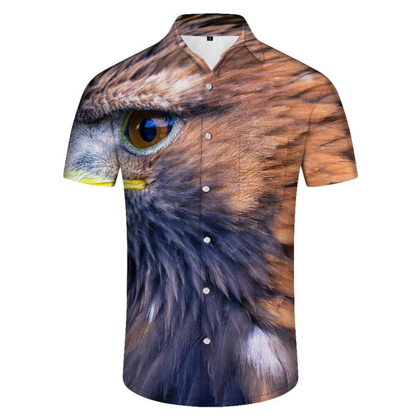 
Hunting Fun Bald Eagle Print Hawaiian Shirt Men's Short Sleeve Fashion Button Men's Beach Shirt
                
