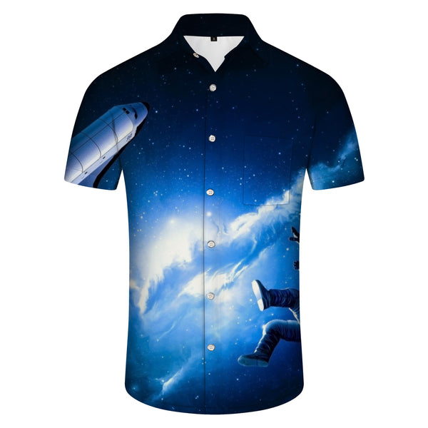 
Astronaut Floating Space Men's Shirt Short Sleeve Button Hawaiian Shirt Casual Shirt T-Shirt Top with Pockets
                