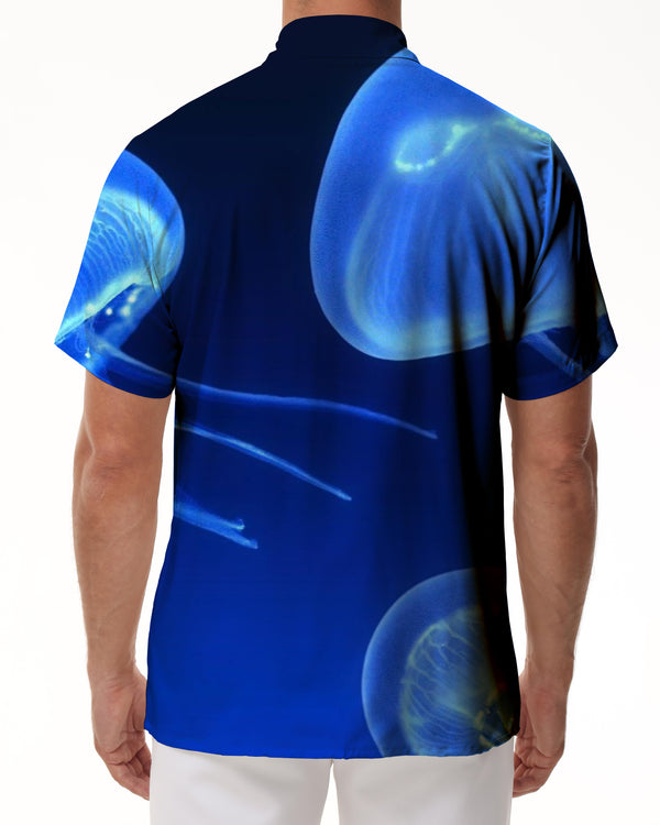 
3D digital printing men's casual loose short-sleeved printed tropical Hawaiian button-down pocket lapel short-sleeved shirt
                