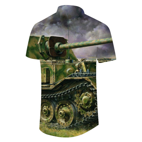 
War shirts men's short-sleeved beach shirts button-down collar Hawaiian shirts lapel shirts summer short sleeves stylish personalized print tops
                