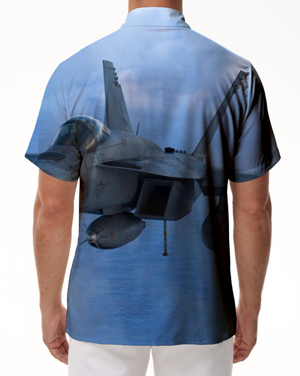 
Navy Blue Warrior Series Printed Short Sleeve Shirt Men's Loose Casual Everyday Street Top Hawaiian Beachwear Blue
                