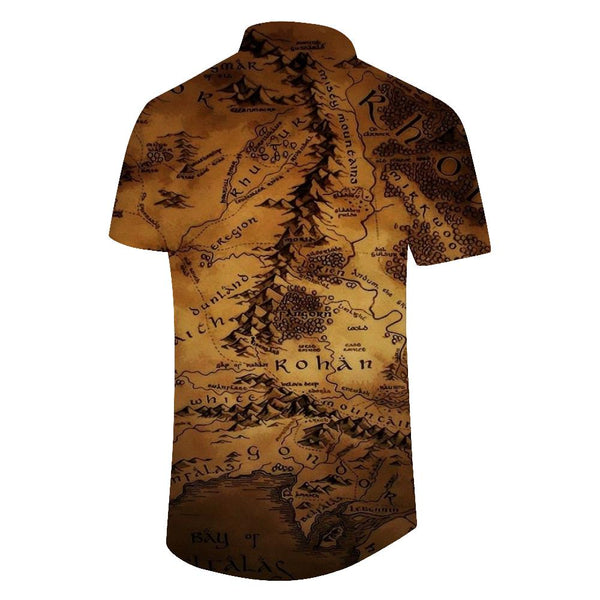 
Middle-earth Map Men's Short Sleeve Casual Tropical Button Beach Shirt Hawaiian Button Down
                